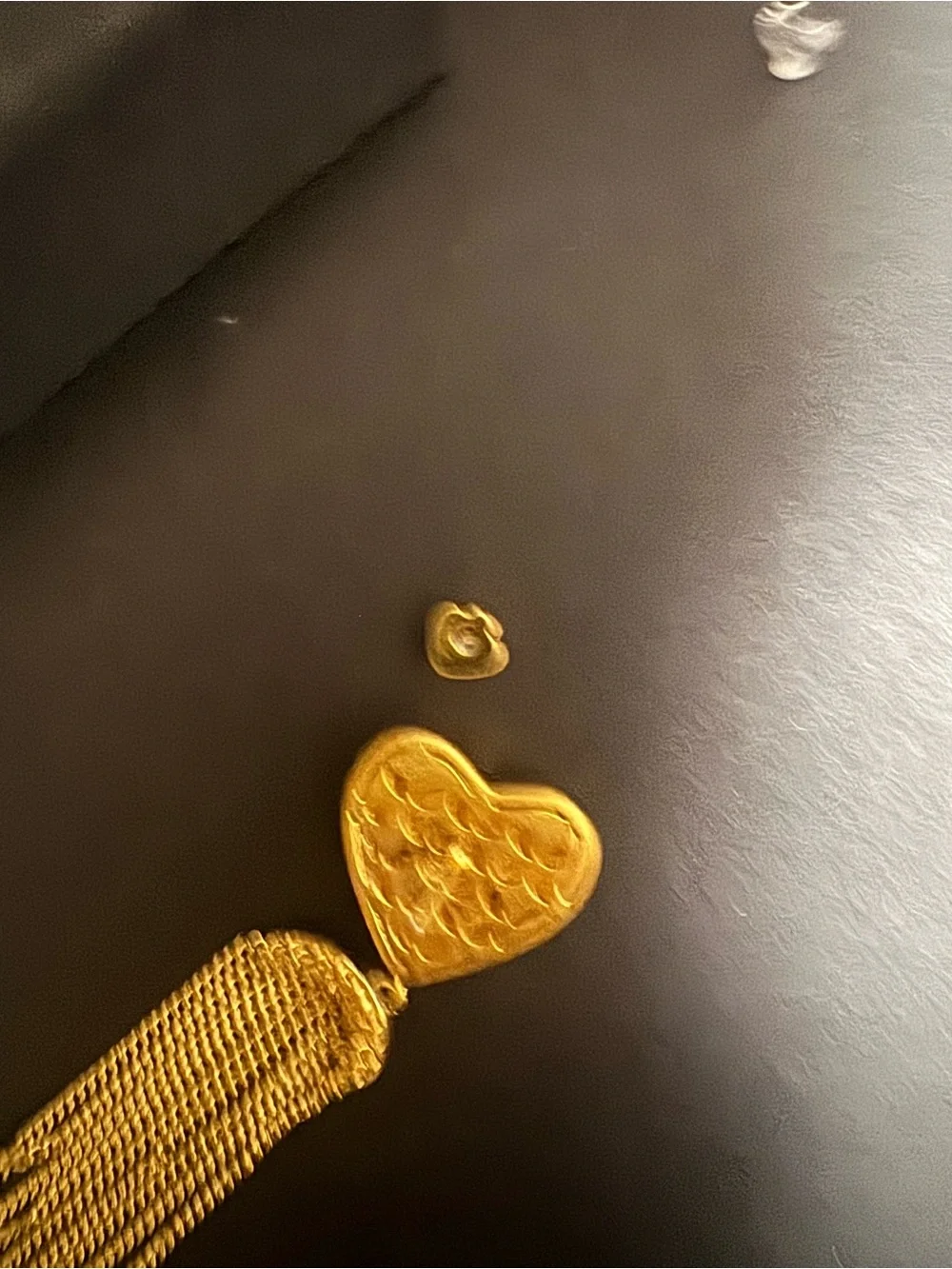 kate spade Gold Heart Tassel Drop Earrings